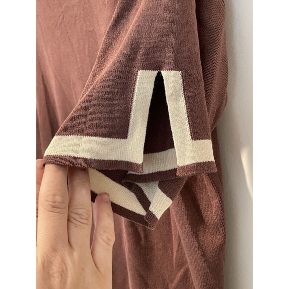 Wunderlove by Westside Brown Contrast Detailed Top Size M - Picture 2 of 5